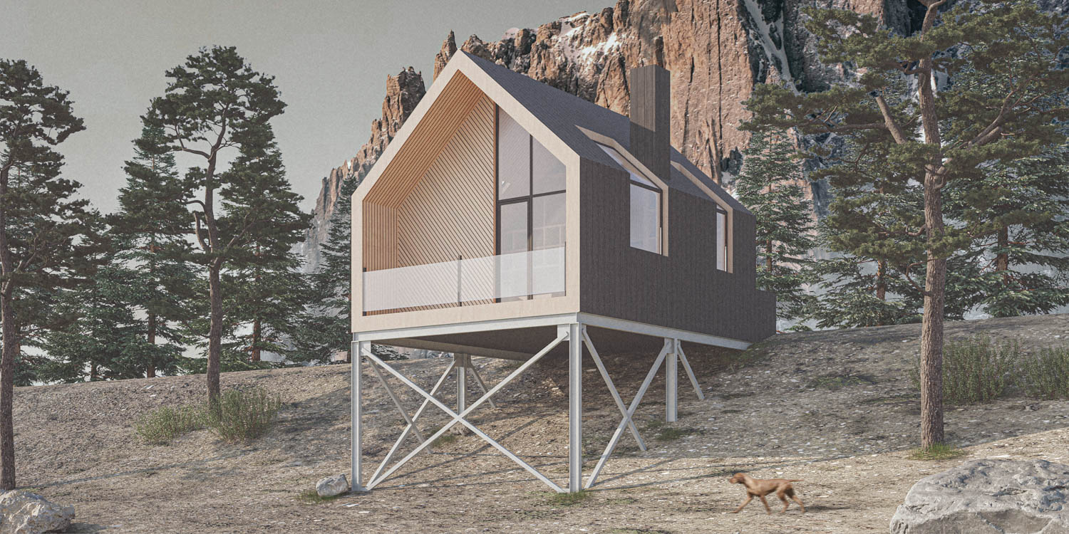 elevated Hunters Cabin Concept / Georgia / Sandro Nozadze