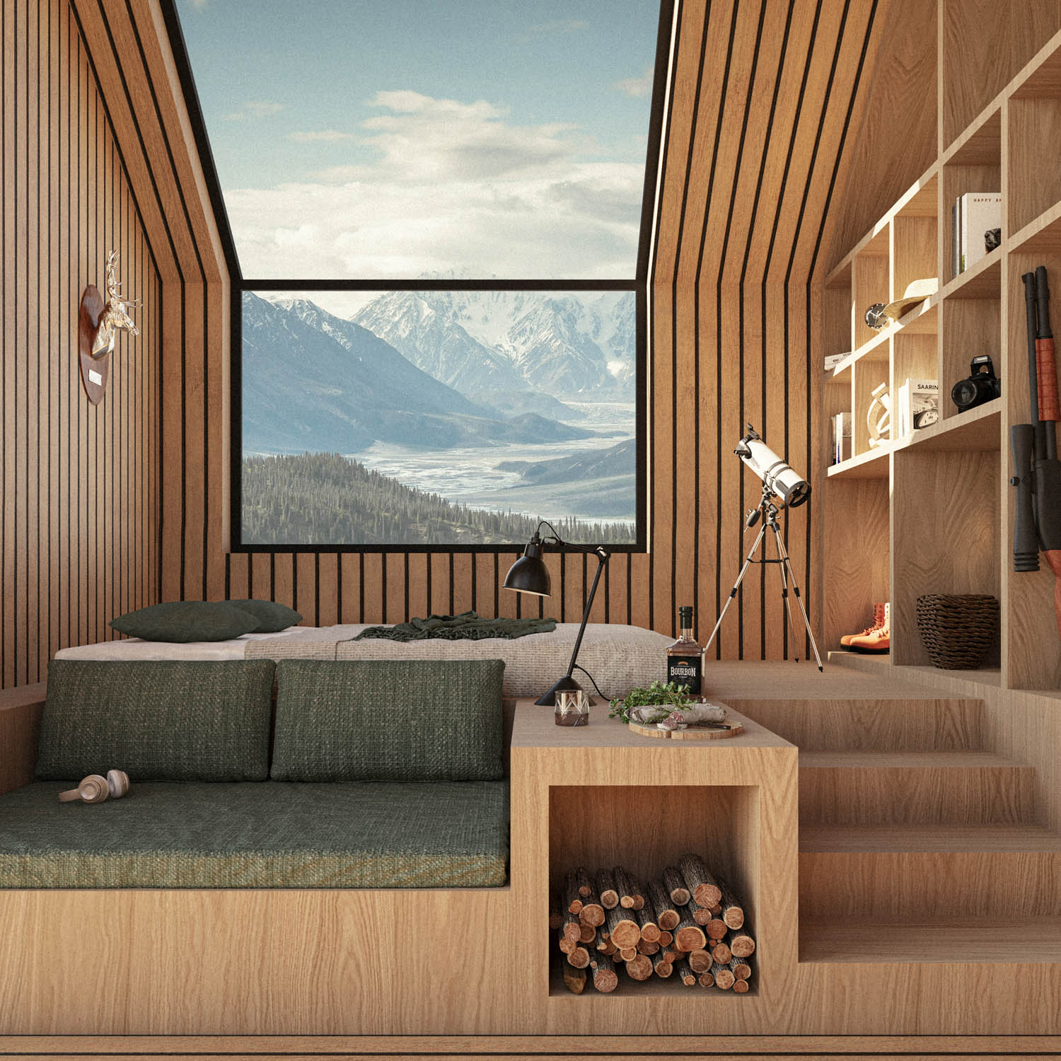 view out Hunters Cabin Concept / Georgia / Sandro Nozadze