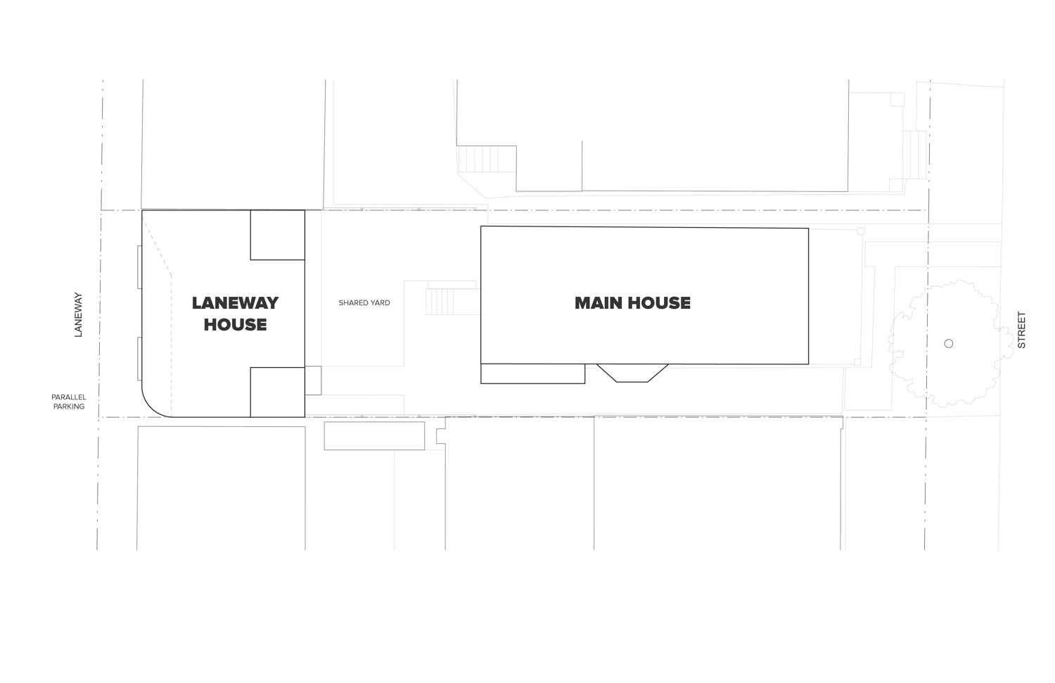 site plan Northcliffe Laneway Home / Toronto / Lanescape Architecture + Construction